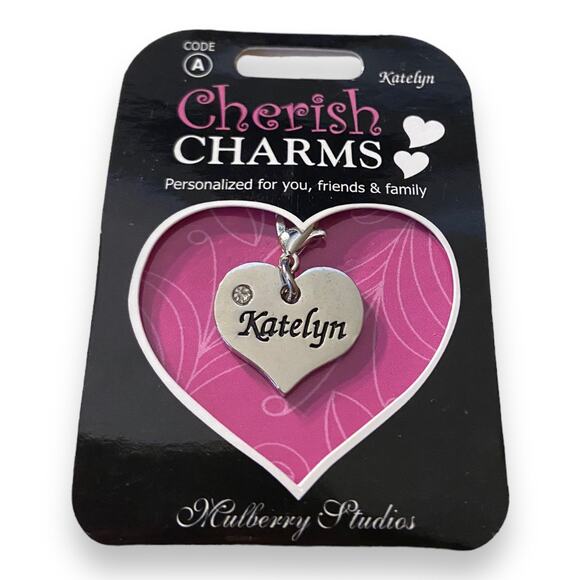 Cherish Charms KATELYN Name Bracelet Charm NEW NWT Silvertone - Picture 1 of 3